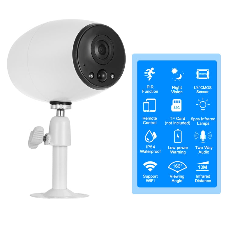 VESAFE VS-DC01 Security HD 720P Two-Way Audio Wireless Wifi IP Camera, Support Night Vision & PIR Detection & TF Card, IP54 Waterproof, VS-DC01