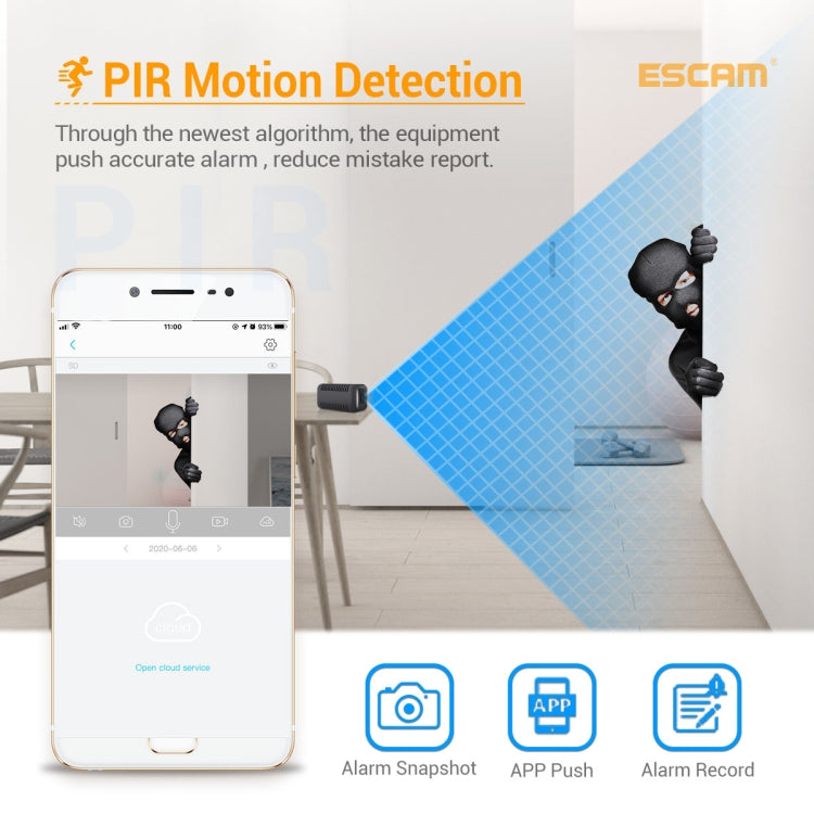 ESCAM G18 1080P Full HD Rechargeable Battery WiFi IP Camera, Support Night Vision / PIR Motion Detection / TF Card / Two Way Audio, G18