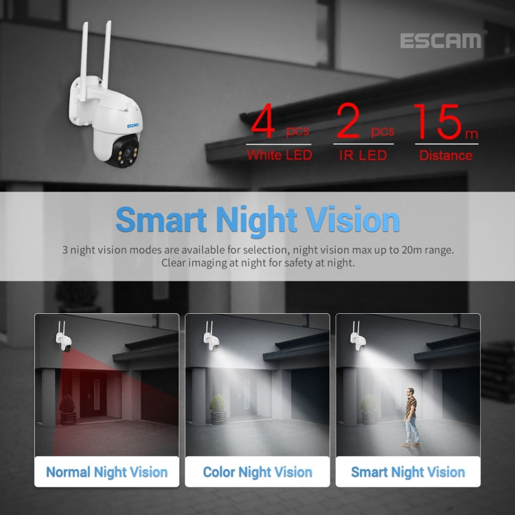 ESCAM QF130 1080P IP66 Waterproof WiFi IP Camera with Solar Panel, Support Night Vision & Motion Detection & Two Way Audio & TF Card & PTZ Control, without Battery