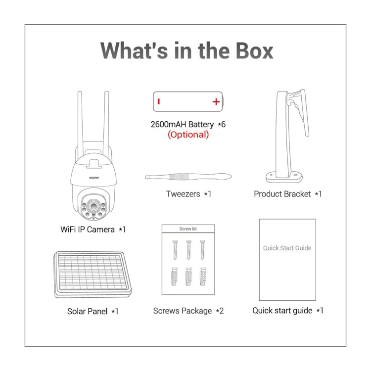 ESCAM QF130 1080P IP66 Waterproof WiFi IP Camera with Solar Panel, Support Night Vision & Motion Detection & Two Way Audio & TF Card & PTZ Control, without Battery