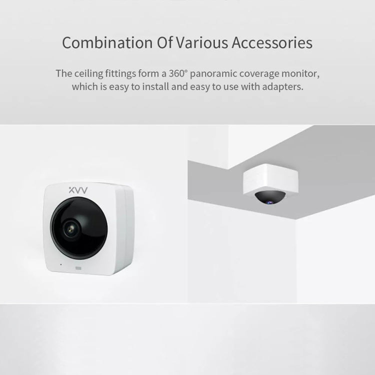 Original Xiaomi Youpin XiaoVV 1080P 2 Million Pixel Smart Panoramic Camera, Support Infrared Night Vision & AI Humanoid Detection & Voice Intercom & 128GB Micro SD Card, US Plug, Panoramic Camera