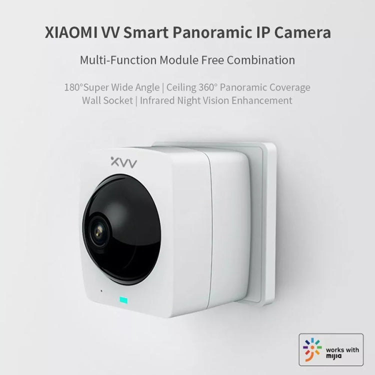 Original Xiaomi Youpin XiaoVV 1080P 2 Million Pixel Smart Panoramic Camera, Support Infrared Night Vision & AI Humanoid Detection & Voice Intercom & 128GB Micro SD Card, US Plug, Panoramic Camera