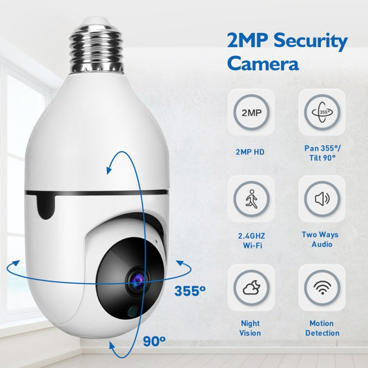 DP17 2.0 Million Pixels Dual Light Source Smart Dual-band WiFi 1080P HD Outdoor Network Light Bulb Camera, Support Infrared Night Vision & Two-way Audio & Motion Detection & TF Card, DP17 Dual Light Source