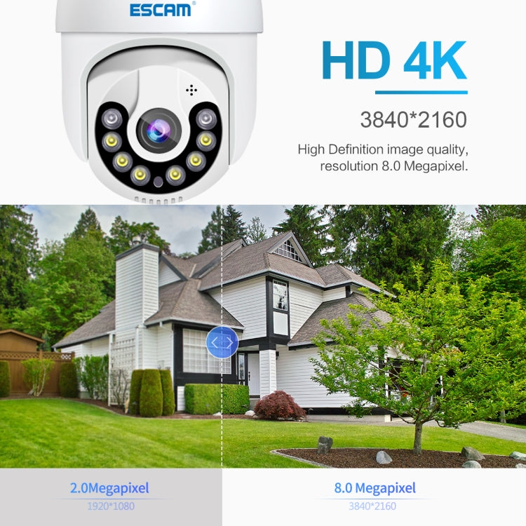 ESCAM QF800 H.265X 8MP AI Humanoid Detection Auto Tracking Waterproof WiFi IP Camera,UK Plug, UK Plug