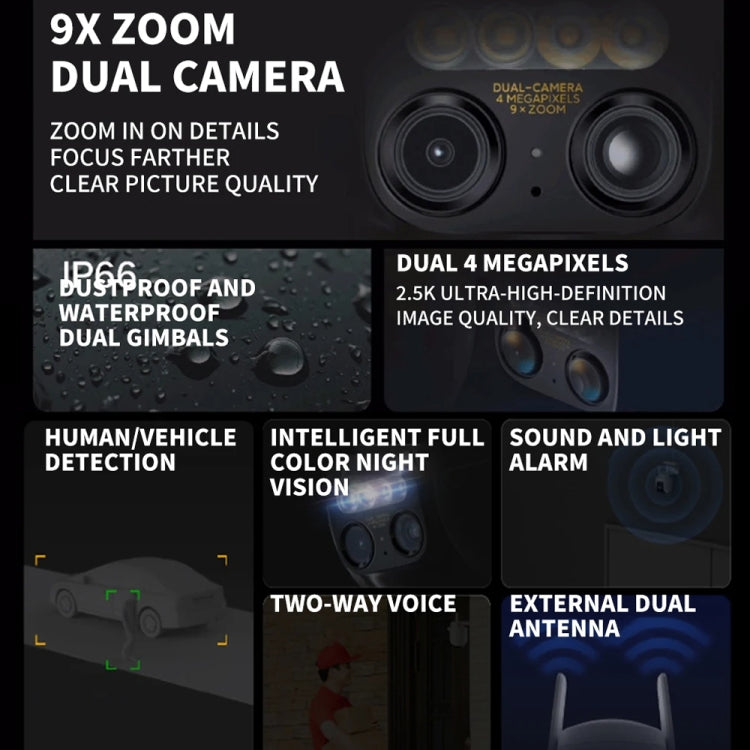 Original Xiaomi CW700S Outdoor Camera 4MP Full Color Night Vision WiFi Camera, US Plug, CW700S