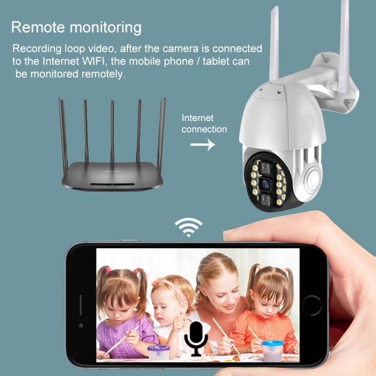 Q20 Outdoor Mobile Phone Remotely Rotate Wireless WiFi HD Camera, Support Three Modes of Night Vision & Motion Detection Video / Alarm & Recording, UK Plug, Q20