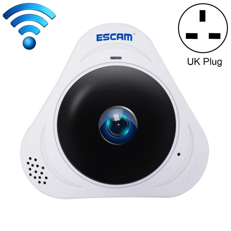 ESCAM Q8 960P 360 Degrees Fisheye Lens 1.3MP WiFi IP Camera, Support Motion Detection / Night Vision, IR Distance: 5-10m, AU Plug, Q8 US Plug, Q8  AU Plug, Q8 EU Plug, Q8 UK Plug
