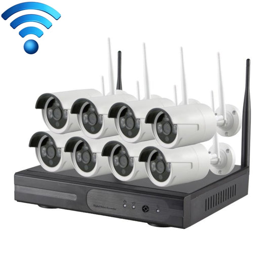 K9608W-PE2013W 8CH HD 960P 1.3 Mega Pixel 2.4GHz WiFi IP Bullet Camera + NVR Kit, K9608W-PE2013W