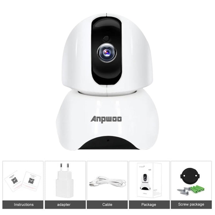 Anpwoo-YT003 2.0 Mega 3.6mm Lens Wide Angle 1080P Smart WIFI Monitor Camera , Support Night Vision & TF Card Expansion Storage, EU Plug, YT003