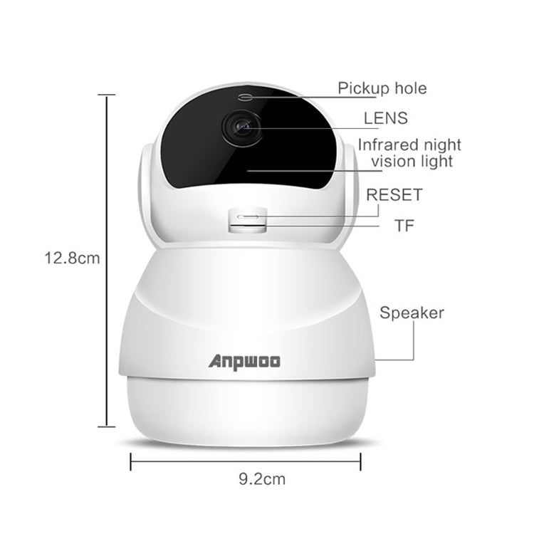 Anpwoo Warrior GM8135+SC2145 1080P HD WiFi IP Camera, Support Motion Detection & Infrared Night Vision & TF Card(Max 128GB), Warrior