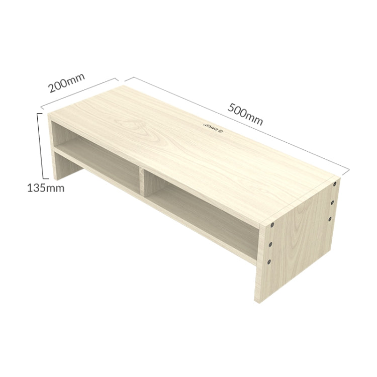 ORICO MSR-04-WD-BP 2-layer Wood Grain Computer Monitor Holder with Partition, Size: 50 x 20 x 13.5cm, 2-layer with Partition, Size: 50 x 20 x 13.5cm