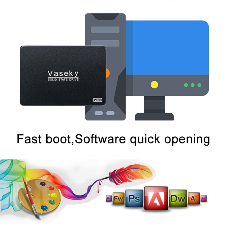 Vaseky V800 512GB 2.5 inch SATA3 6GB/s Ultra-Slim 7mm Solid State Drive SSD Hard Disk Drive for Desktop, Notebook, 512GB