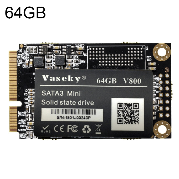 Vaseky V800 64GB 1.8 inch SATA3 Mini Internal Solid State Drive MSATA SSD Module for Laptop, 64GB