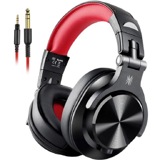 OneOdio A71 Head-mounted Noise Reduction Wired Headphone with Microphone, A71 (Red Black)