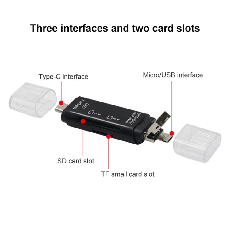 D-178 5 In 1 Type-C / USB-C Multi-function Card Reader, D-178(Black), D-178(White)