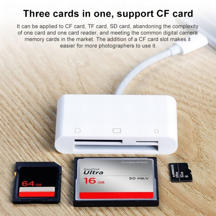 NK-1011 3 in 1 CF Card / TF Card / SD Card Reader For 8 Pin Devices, NK-1011