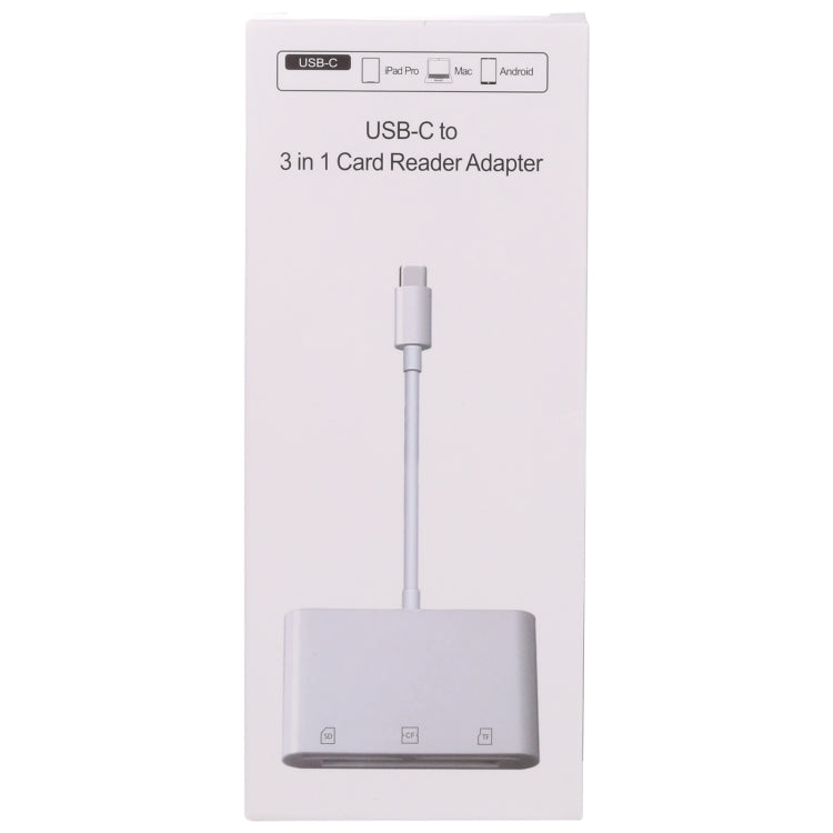 S-205 3 in 1 CF Card / TF Card / SD Card Reader For USB-C / Type-C Devices, S-205