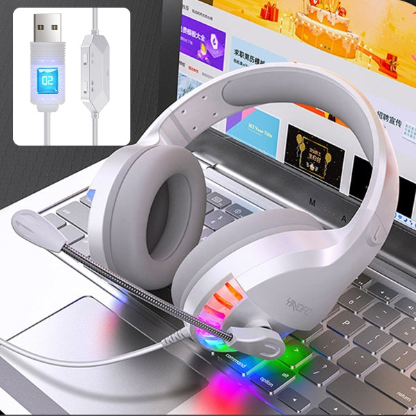 YINDIAO Q2 Head-mounted Wired Gaming Headset with Microphone, Version: Single USB Sound Card, Q2 Single USB Sound Card(Black), Q2 Single USB Sound Card(White)