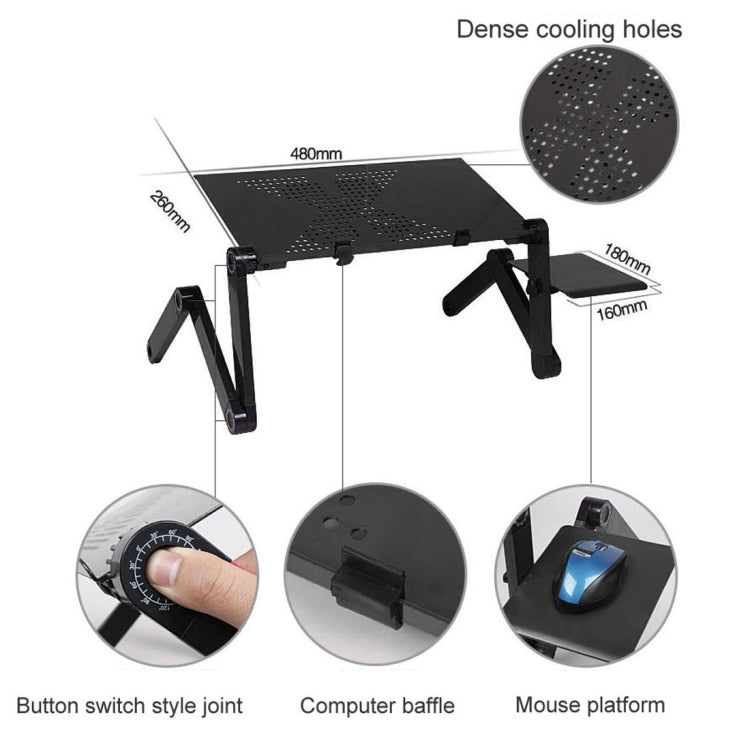 Portable 360 Degree Adjustable Foldable Aluminium Alloy Desk Stand with Cool Fans & Mouse Pad for Laptop / Notebook, with Mouse Pad & Cooling Fan, with Mouse Pad & Cooling Fan (M)