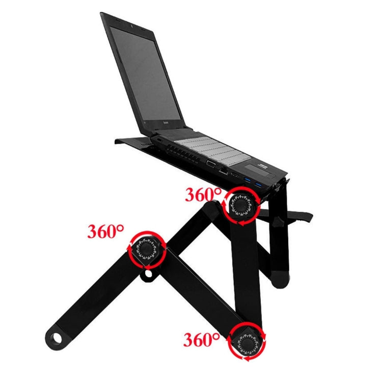 Portable 360 Degree Adjustable Foldable Aluminium Alloy Desk Stand with Mouse Pad for Laptop / Notebook, without CPU Fans, with Mouse Pad, with Mouse Pad (M)