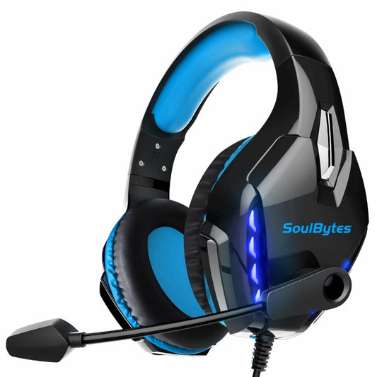 Soulbytes S11 USB + 3.5mm 4 Pin Adjustable LED Light Gaming Headset with Mic, S11(Blue), S11(Red)