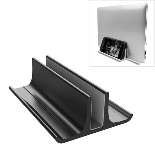 Universal Portable Aluminum Alloy Single Slot Width Adjustable Laptop Vertical Radiating Storage Stand Base, Single Slot Black, Single Slot Silver