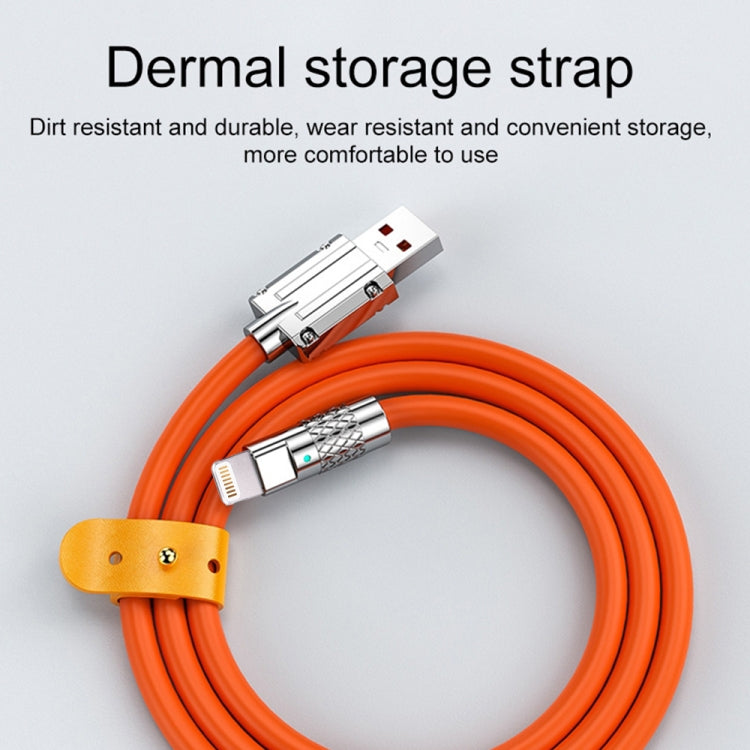 Mech Series 6A 120W USB to 8 Pin Metal Plug Silicone Fast Charging Data Cable, Length: 1.2m, 1.2m 8 Pin