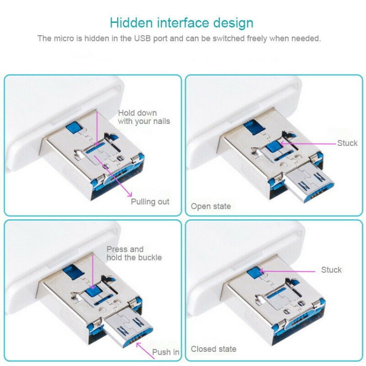 NK-208 3 in 1 i-Flash TF Card / SD Card Reader For 8 Pin + USB 2.0 + Micro USB Devices(Black), NK-208 White, NK-208 Black