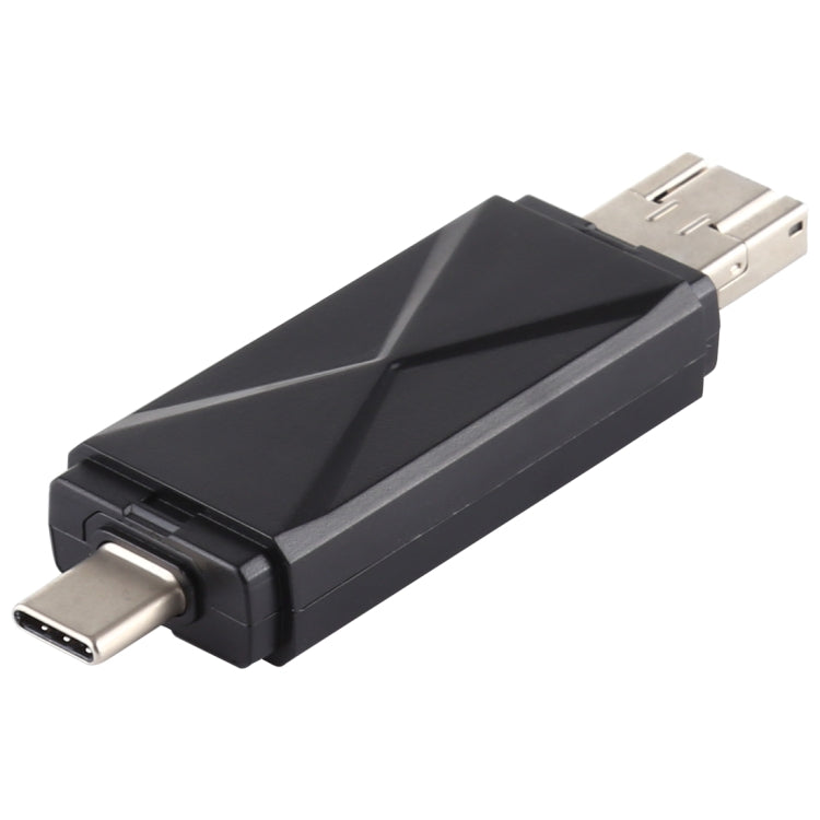 USB-C / Type-C + SD + TF + Micro USB to USB 2.0 Card Reader, USB2.0