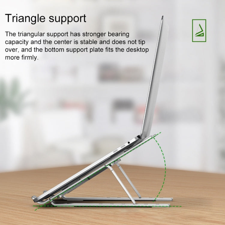 Portable Adjustable Laptop Stand Desktop Lifting Height Increase Rack Folding Heat Dissipation Holder, Style: Ordinary, Style: Ordinary(Grey), Style: Ordinary(Silver)