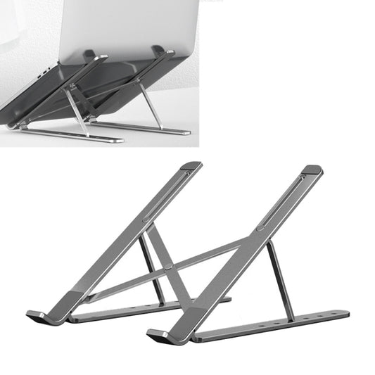 Portable Adjustable Laptop Stand Desktop Lifting Height Increase Rack Folding Heat Dissipation Holder, Style: Ordinary, Style: Ordinary(Grey), Style: Ordinary(Silver)