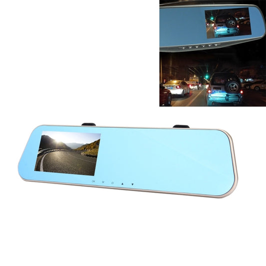 Left Screen Display Rearview Mirror Vehicle DVR, Allwinner Programs, 2 x Cameras 1080P HD 140 Degree Wide Angle Viewing, Support GPS Port/ Motion Detection / Night Vision / TF Card / G-Sensor, Rearview Mirror Vehicle DVR