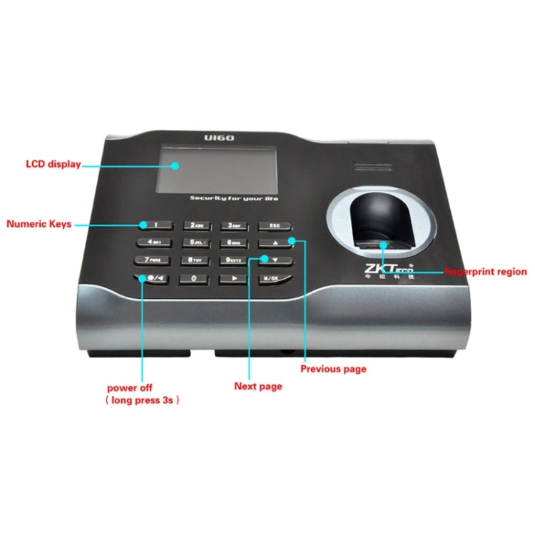 U160 3.0 inch Color Screen ZK Software Fingerprint Time Attendance with TCP/IP, USB Communication Office Time Attendance Clock