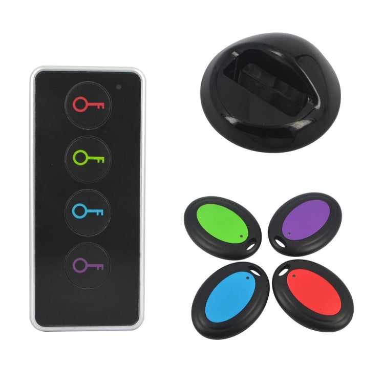 Smart Remote Wireless Key Finder with LED Flashlight, 1 RF Transmitter and 4 Receivers, Key Finder