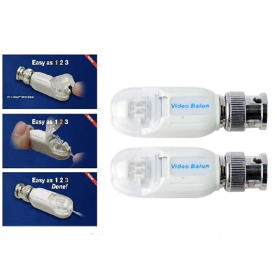 2 PCS UTP Network Video Balun CAT5 to Camera CCTV BNC DVR O-611, 206A