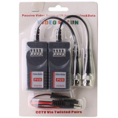 2 PCS Passive Video Balun with Power Video / Data