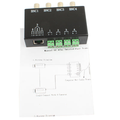 4 Channel Passive Video BNC to UTP RJ45 Balun Transceiver, QC204