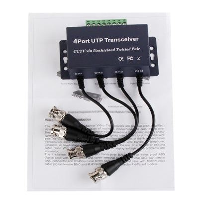 4 CH UTP Passive Balun Transceivers, UTP Transceivers