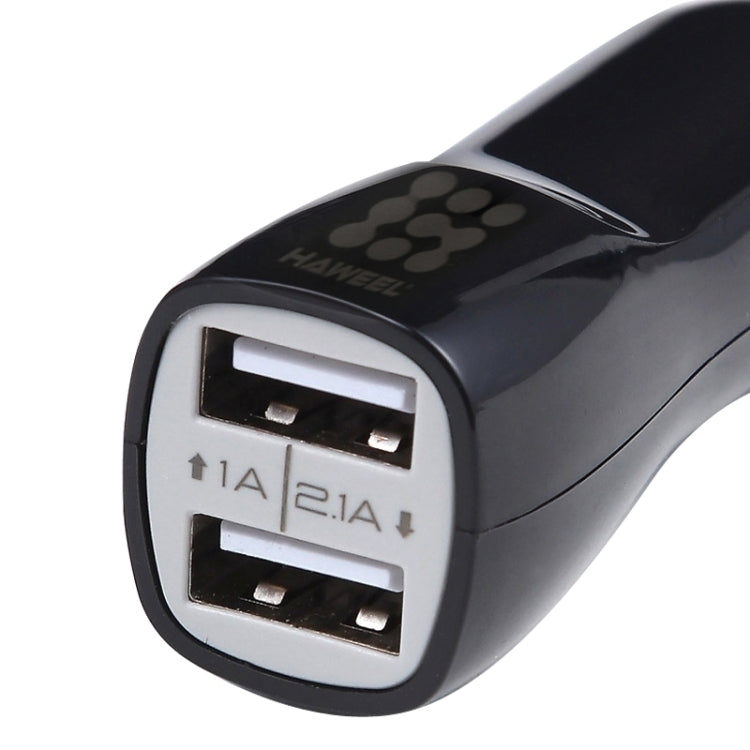 HAWEEL High Quality 2.1A + 1A Dual USB Ports Car Charger, HK Black, US  Black, US White, UK White, UK Black, White, Black