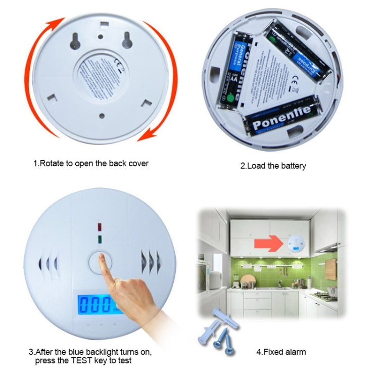 Gas Carbon Monoxide Detector Sensor Unit LCD CO Safety Alarm Tester, CO999