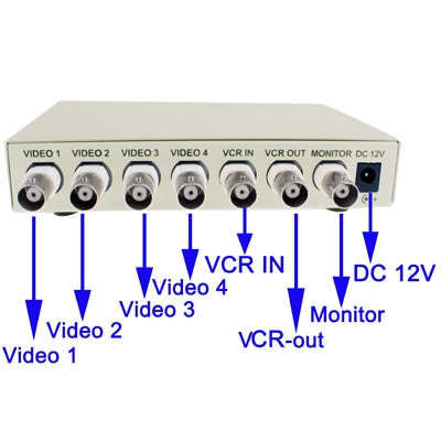 CCTV Color Quad Security Video 4 Channel Processor Divider(White), 4 Channel Processor