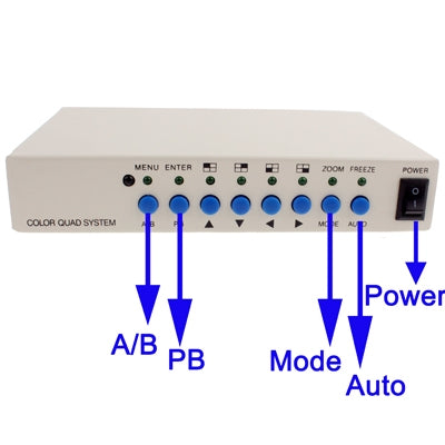 CCTV Color Quad Security Video 4 Channel Processor Divider(White), 4 Channel Processor