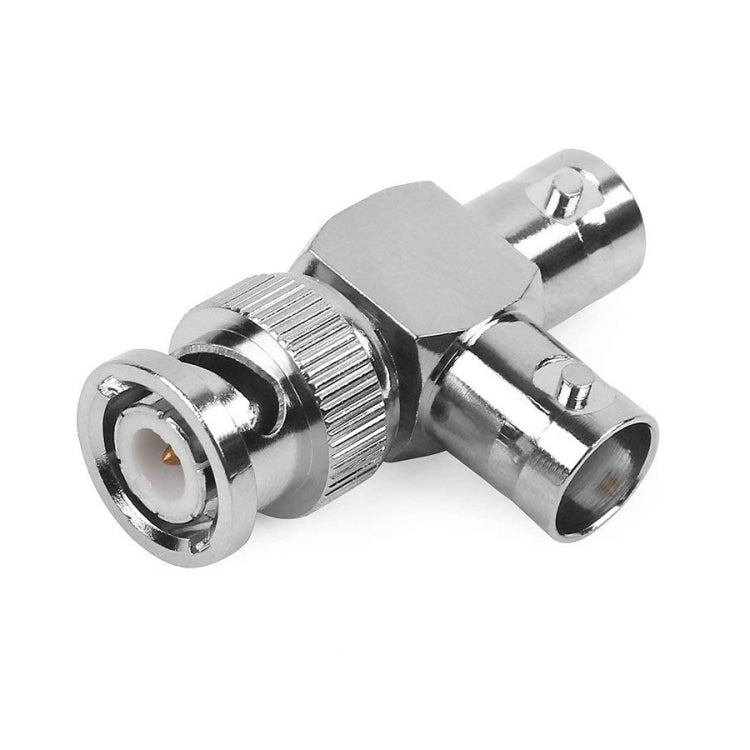 BNC Male + 2 x BNC Female Connector Coaxial Adapter, Coaxial Adapte