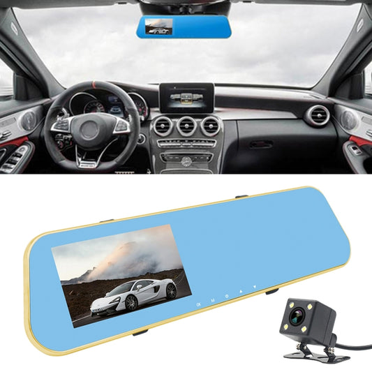 Full HD 1080P 4.3 inch Screen Display Dual Camera Vehicle DVR, 140 Degree Wide Angle Viewing, Support Night Vision / Parking Monitoring / Loop Recording / Motion Detection / G-Sensor / TF Card, 4.3 inch