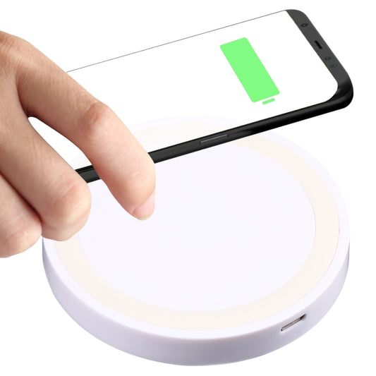 Universal QI Standard Round Wireless Charging Pad (White + Red), White, Black + White, Black + Orange, White + Black, Black + Blue, Black + Red, Grey+Black, White + Red