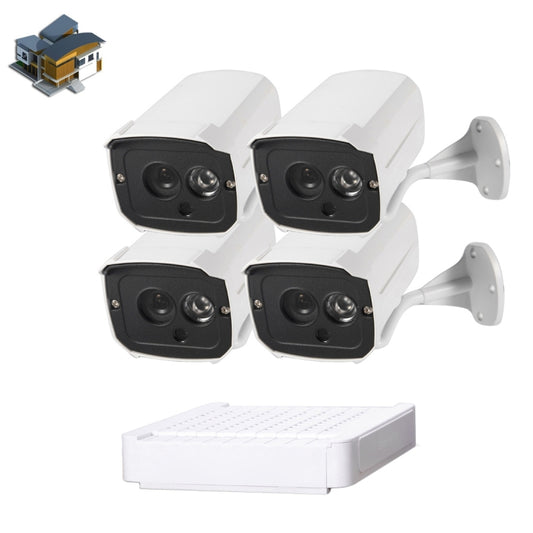 N4B7-Mini/L 4 Ch 720P 1.0 Mega Pixel IP Camera NVR Kit, Support Night Vision / Motion Detection, IR Distance: 20m, N4B7-Mini/L