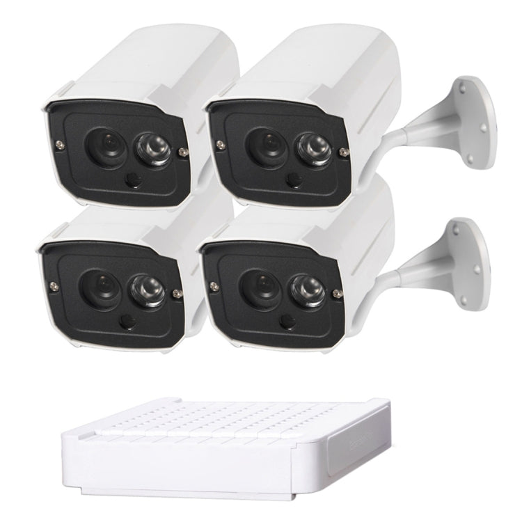 N4B7-Mini/L 4 Ch 720P 1.0 Mega Pixel IP Camera NVR Kit, Support Night Vision / Motion Detection, IR Distance: 20m, N4B7-Mini/L