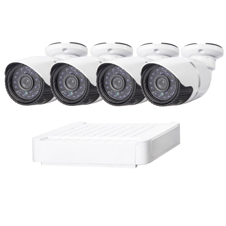 N4B-Mini/L 4 Ch 720P 1.0 Mega Pixel IP Camera NVR Kit, Support Night Vision / Motion Detection, IR Distance: 20m, N4B-Mini/L