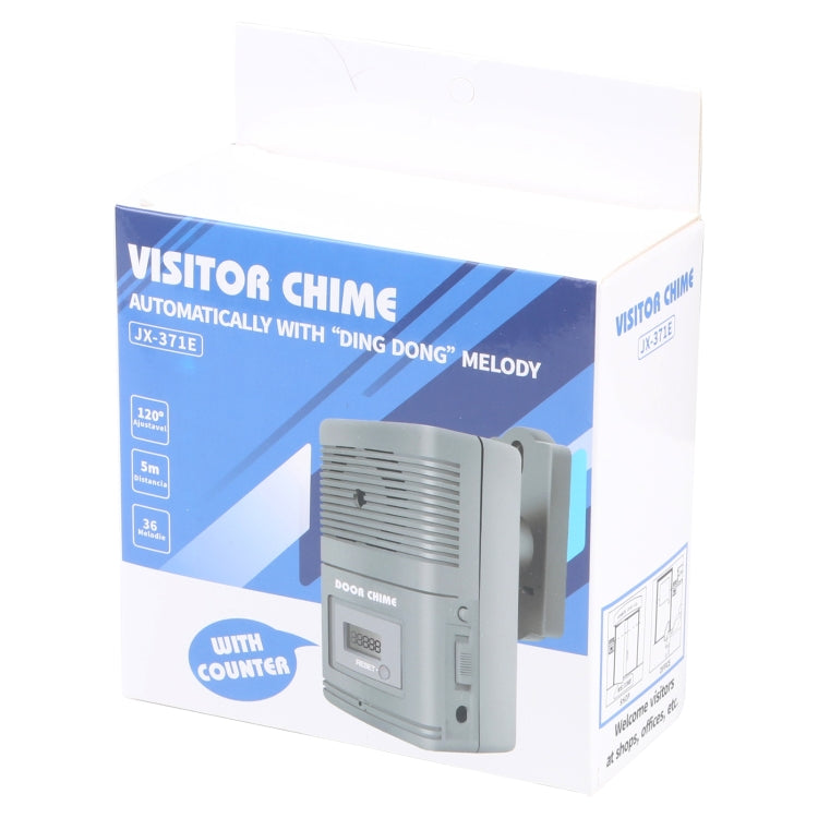 JX-371E Light Sensitive and Motion Activated Visitor Door Chime with 0.7 inch LCD Counter, JX-371E