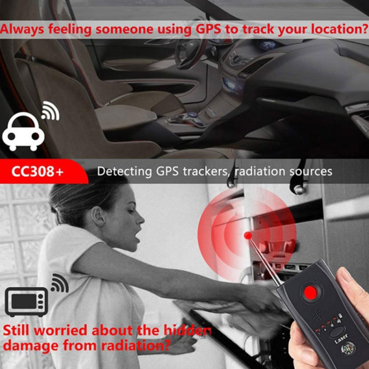 CC308+ Multi Wireless Camera Lens Detector Radio Wave Signal Detect Full-range RF GSM Device Finder, CC308+